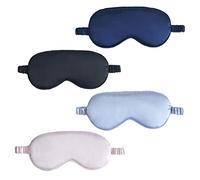 VIKSAUN 4 piezas Antifaz para Dormir, Máscaras de Dormir de Seda ultra Suave para Dormir con Correa Elástica Ajustable, Bloqueo de luz Disfruta de un Buen sueño, para Viajes Siestas