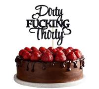 VIKY® Cake Topper Geburtstag 30, Dirty Thirty Cake Topper Mann Frauen 30 Geburtstag Deko Kuchen Topper, Glitter 30th Geburtstag Kuchendeko, 30th Birthday Kuchendeko, 30 Geburtstag Party Kuchen Deko