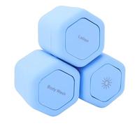 Vikye 3 Recipientes Magnéticos para Artículos de Tocador de Viaje, Tarros de Crema Hexagonales de Carcasa Dura de 40 Ml con Tapas Giratorias a Prueba de Fugas, para Loción, champú, (BLUE)