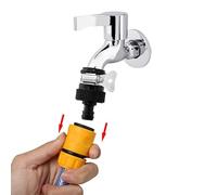 Vikye ABS Duradero y Adaptador de Grifos de Goma con un de Sujeción de Metal, Admisión de Tamaño Estándar para una Conexión Segura, para Casas y Jardines