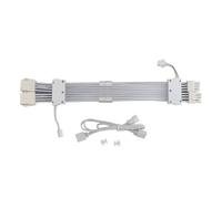 Vikye Cables RGB PSU, Kit de Extensión de Cable de Fuente de Alimentación ARGB GPU 2 X 8 Pines, Sincronización de 5V 3 Pines, para Chasis de PC (White)
