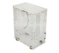 Vikye Carcasa para Ordenador Mini-ITX, Carcasa para PC con Panel Acrílico Transparente, Refrigeración de 360 Grados, Almohadillas Acolchadas para Placa Base Flex 1U Power de 170 X