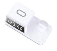 Vikye Estación de Carga Inalámbrica 3 en 1, Cargador de Escritorio Rápido de 15W para Teléfonos Inteligentes, Relojes Inteligentes y Auriculares (HT-506 Blanco)