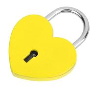 Vikye Exquisito Candado con Forma de Corazón, Candado con Llave, Suministros de Artesanía de Metal para Equipaje y Joyero, 45x59mm (YELLOW)