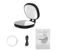 Vikye Luz Magnética para Selfies, Iluminación LED Plegable Recargable con Anillos de Relleno para Teléfono con Espejo de Maquillaje para Selfies, Fotografía y Grabación de Vídeo (Black)