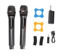 Vikye Micrófono Inalámbrico, Micrófono Dinámico Inalámbrico Recargable de Metal con Pantalla LED, Voz Transparente, Doble Mano de Mano con Receptor para Karaoke Singing Speech Church