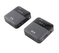 Vikye Mini de Micrófono Inalámbrico 2.4G con 2 Transmisores Micrófono Condensador Omnidireccional con Clamp/Holder para Cámara Teléfono Inteligente, para Grabación de Video Vlog, Negro (#2)