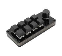 Vikye Mini teclado de 8 teclas con 1 perilla, teclado mecánico de programa macro personalizado con una sola mano, separación de línea clave, intercambiable en caliente con