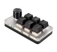 Vikye Mini teclado mecánico, teclado para juegos con perilla, ergonómico Plug and Play DIY programable teclado para juegos compatible con Windows, Vista, Linux, sistema OS X para PC de escritorio (6