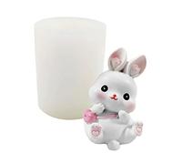 Vikye Molde de Silicona para Fondant de Pascua con Forma de Conejo 3D, Resistente Al Calor para Varios Proyectos de Bricolaje, Fácil de Limpiar para Uso Reutilizable, 4 Moldes de Silicona