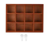 Vikye Organizador de Escritorio de Madera, Almacenamiento de Mesa de Madera con 12 Compartimentos para Maquillaje de Oficina en Casa, Accesorios de Cosméticos, Organizador de