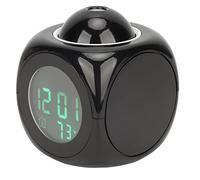Vikye Reloj Despertador de Proyección, Reloj Proyector de Pared para Techo con Visualización de Temperatura y Hora Informes de Voz y Alarma Musical Funciona con Batería USB