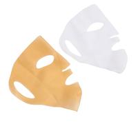 Vikye Soporte de Mascarilla de Silicona Reutilizable para el Cuidado de la Piel sin Complicaciones, Paquete de 2 Elegante Blanco y Dorado