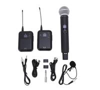 Vikye System de Micrófono Inalámbrico, Micrófonos de Mano Inalámbricos con Receptor de Transmisor Bodypack Recargable para Karaoke Church Party