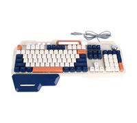 Vikye Teclado Mecánico, Teclado con Cable USB Retroiluminado RGB de 104 Teclas con Bandeja, Botones de Metal Multifuncionales Teclado Mecánico de Computadora
