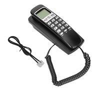 Vikye Teléfono con Cable, KXT777CID Función de Rellamada Multifuncional Teléfono con Cable con Marcación de Entonación, Teléfono Colgante Montado en la Pared Escritorio Fijo para Hotel Oficina(Negro)