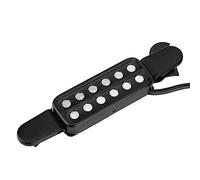 Vikye Transductor de Pastilla de Guitarra Acústica de 12 Orificios para Actuaciones en Grandes Escenarios Guitarra de Cuerdas de Metal Negro 130x26x13 Mm