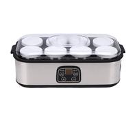 Vikye Yogurtera, Máquina para Hacer Yogur con Control de Tiempo y Temperatura Ajustable de 1 a 48 Horas, 8 Recipientes de Vasos de Vidrio para Yogur Casero, Queso, Vino de Frutas (Enchufe europeo de