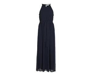 Vila Belted Long Dress-Noos/DC Vifalia-Vestido Largo con cinturón, Azul Marino, 38 Mujeres