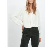 Vila Blusa de mujer cruzada con escote de pico. Blanco 40