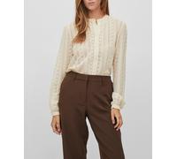 Vila VICHIKKA LACE L/S SHIRT- NOOS L Blanco