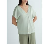 Vila Blusa de mujer satinada. Verde anticuario 36 (36)