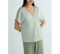 Vila Blusa de mujer satinada. Verde anticuario 44