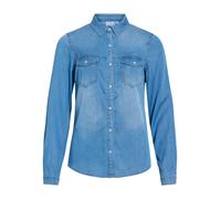 VILA Camisa entallada, manga larga. Color Azul Denim