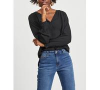 Vila Camisa de manga larga de mujer con escote en pico. Negro 40/L