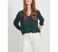 Vila Camisa de manga larga de mujer con escote en pico. Verde 36/S