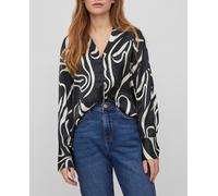 Vila Camisa de mujer geométrica escote en V. Negro 36