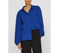 Vila Camisa de mujer manga larga topos. Azul índigo 44