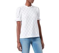 Vila Camiseta de Mujer Vikawa S/S Flounce Top/Su-Noos, Optical Snow, M