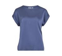 Vila Viellette S/S Satin Top-Noos Blusa de Manga Corta, Bijou Blue, 42 Mujeres