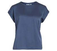 Vila Viellette S/S Satin Top-Noos Blusa de Manga Corta, Bijou Blue, 38 Mujeres