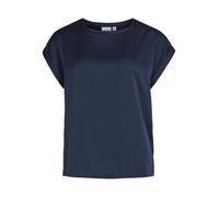 Vila Viellette S/S Satin Top/Su-Noos Camiseta, Azul Marino, 44 Mujeres