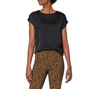Vila Viellette S/S Satén Top/Su-Noos Camiseta, Negro, 46 para Mujer