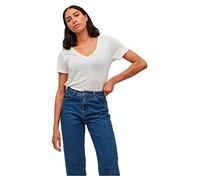 Vila Vinoel Lurex S/S Top Noos Camiseta, Cloud Dancer, XS para Mujer