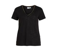 Vila Camiseta para Mujer Vinoel Lurex S/S Top-Noos, Negro, M