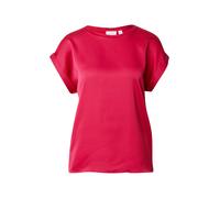 Vila Viellette S/S Satin Top-Noos Blusa de Manga Corta, Cereza, 38 Mujeres