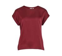 Vila Viellette S/S Satin Top-Noos Blusa de Manga Corta, Rojo Oscuro, 36 Mujeres