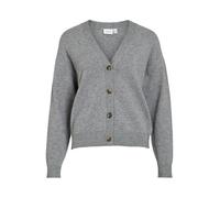 Vila Neck Knit Viril Noos-Cárdigan de Punto con Cuello en V, Color Gris, M para Mujer