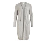 Vila Clothes Viril L/s Long Knit Cardigan-Noos, Chaqueta Punto Mujer, Gris (Light Grey Melange), 42 (Talla del Fabricante: X-Large)