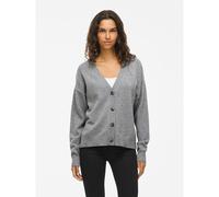 VILA Chaqueta de punto abotonada con cuello de pico. Color gris