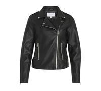 Vila Clothes Vicara Faux Leather Jacket-Noos, Chaqueta Mujer, Negro (Black Black), 36 (Talla del Fabricante: Small)