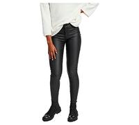 Vila Clothes Vicommit RW New Coated-Noos, Pantalones Mujer, Negro (Black), 36 (Talla del Fabricante: Small)