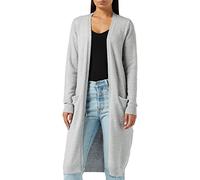 Vila Clothes Viril L/s Long Knit Cardigan-Noos, Chaqueta Punto Mujer, Gris (Light Grey Melange), 42 (Talla del Fabricante: X-Large)