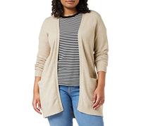 Vila Clothes Viril L/s Open Knit Cardigan-Noos, Chaqueta Punto Mujer, Beige (Natural Melange Natural Melange), 42 (Talla del Fabricante: Large)