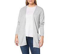 Vila Clothes Viril L/s Open Knit Cardigan-Noos, Chaqueta Punto Mujer, Gris (Light Grey Melange), 40 (Talla del Fabricante: Large)