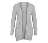 Vila Clothes Viril L/s Open Knit Cardigan-Noos, Chaqueta Punto Mujer, Gris (Light Grey Melange), 42 (Talla del Fabricante: X-Large)